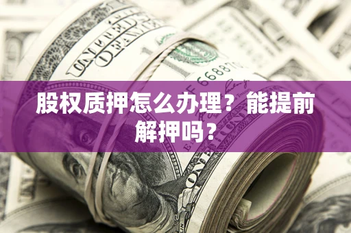 济南股权质押怎么办理？能提前解押吗？